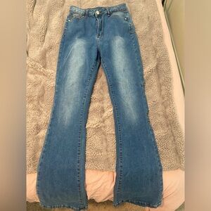 SHEIN Bleached Flare Jeans